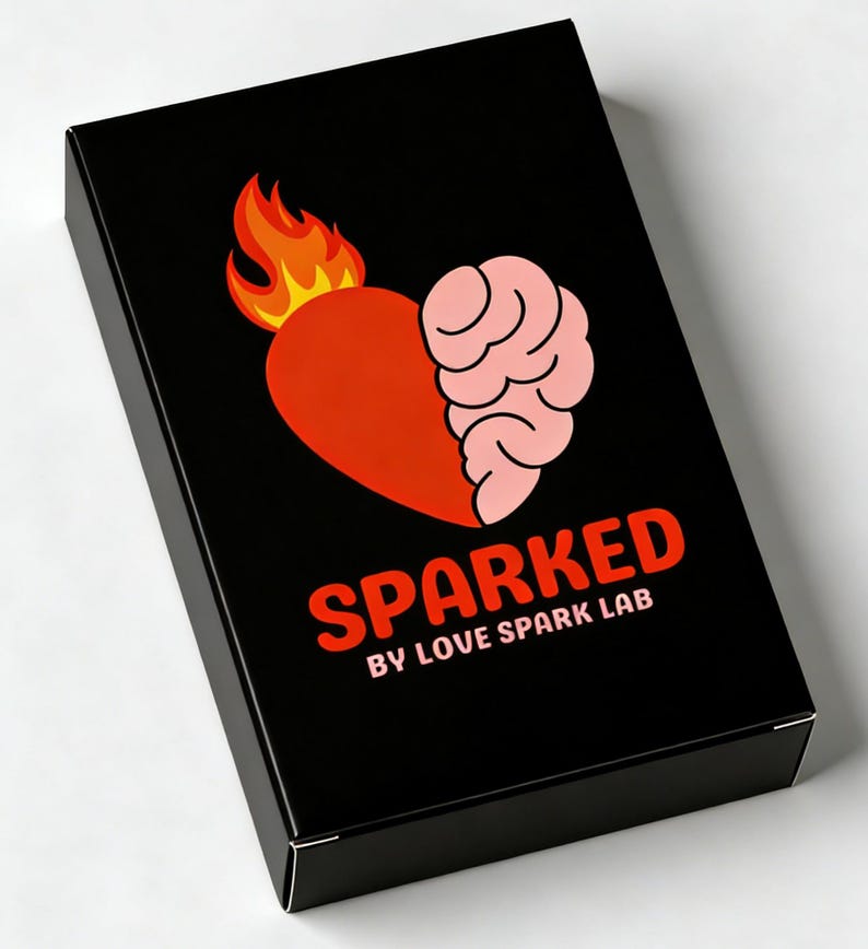 SPARKED card game box closeup