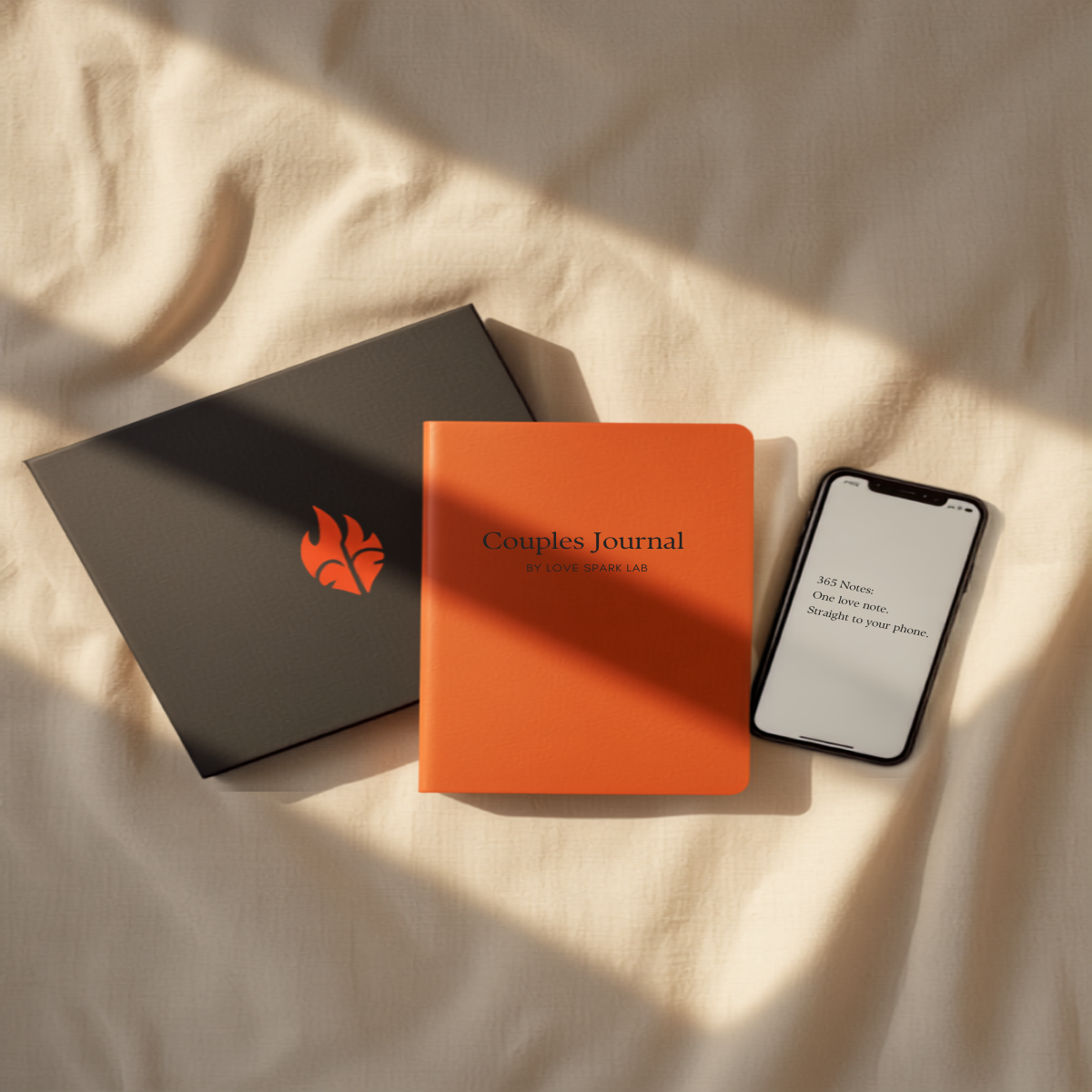 The Reconnect Bundle by Love Spark Lab — SPARKED Couples Card Game plus Couples Journal plus 365 Daily Notes shown together
